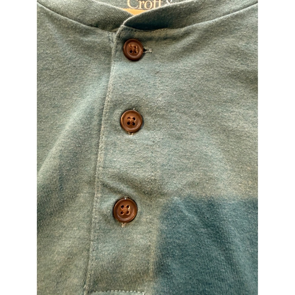 Croft & Barrow Mens 3XLT Extra Soft Henley Shirt Teal Blue Long Sleeve Tall - Picture 9 of 9